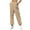 Khaki(New), variant on PNTUTB Women Casual Fashion Solid Color Printing Sweatpants with Side Pocket Loose Ankle Cinched Sports Pants