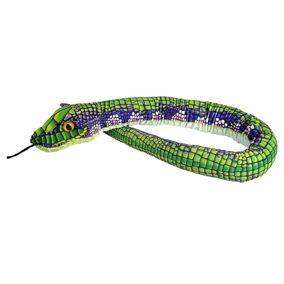 Wild Republic Snake Green Scales, Stuffed Animal, 54Inches, Plush Toy, Fill is Spun Recycled Water Bottles