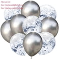 thumbnail image 1 of Nvzi 50 globos plateados y de confeti plateados, globos premium de 12 pulgadas para fiestas de cumpleaños, globos a granel para despedidas de soltera, decoración para fiestas de graduación, 1 of 4