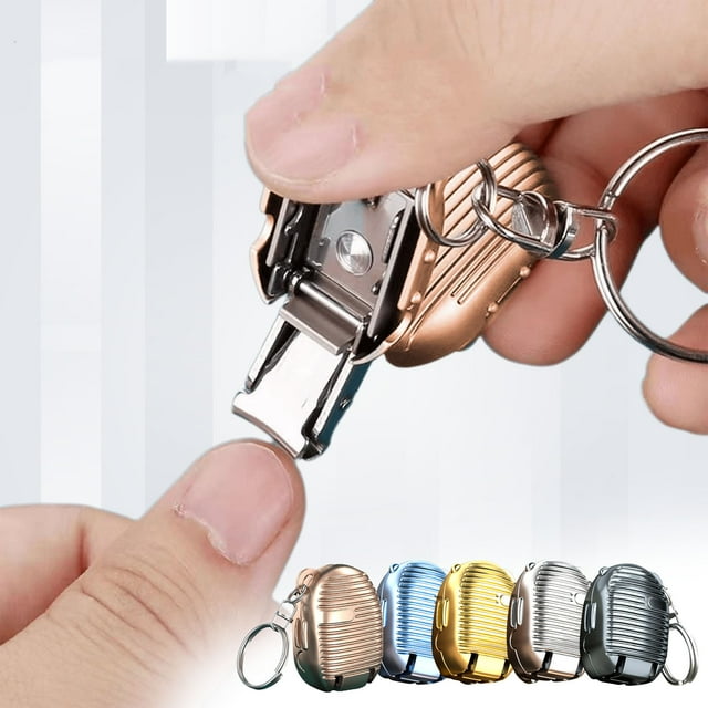 Vacemry Under $5 Portable Nail Clipper Keychain, Stainless Steel Folding Manicure Set with Nail File, Compact Travel Toenail Clippers, Multi-Functional Personal Care Tool for Purse