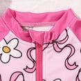 thumbnail image 6 of Gubotare Toddler Swimsuit Girl One Piece Girls Rash Guard Long Sleeve One Piece Swimsuits Stripes Zipper Bathing Suits UPF 50+/Sun Protection Size 2-3T (Pink,2-3 Years), 6 of 8