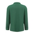 thumbnail image 5 of Chiccall Womens Long Sleeve Button Down Shirts Casual Pleated V-Neck Collared Gauze Tops Blouses Green XL, 5 of 8