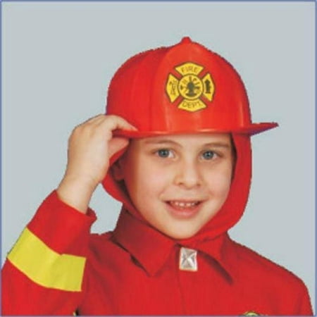 Dress Up America Firehr Red Fire Helmet Costume Accessory for Kids - One Size Fits All