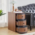 thumbnail image 6 of LEFHDA Drawer End Tables with Charging Station, Nightstand for Bedroom Living Room, Mid-Century Modern Narrow Sofa Side Table (Walnut), 6 of 8