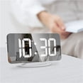 thumbnail image 5 of Digital Alarm Clock,6" Large LED Display Charger Ports | Auto Dimmer Mode | Easy Snooze Function, Modern Mirror Desk Wall Clock for Bedroom Home Office for All People (White), 5 of 5