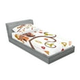 thumbnail image 2 of Ambesonne Christmas Fitted Sheet & Pillow Sham Set, Noel Owls Folkloric, Twin, Multicolor, 2 of 2