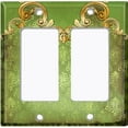 thumbnail image 6 of Metal Light Switch Plate Cover Elegant Green Honeycomb Frame Damask DAM067, 6 of 13