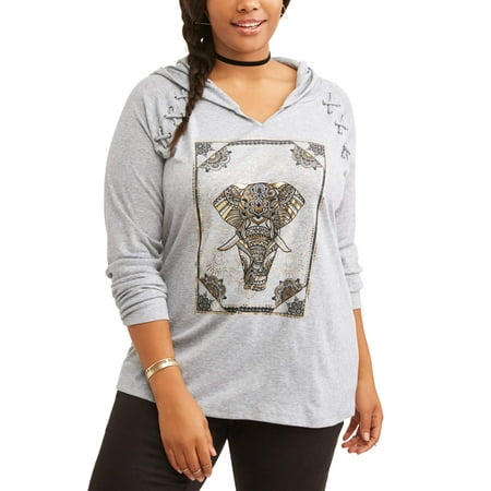 Junior Plus Graphic Hoodie Top