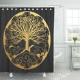 thumbnail image 1 of SUTTOM Conception de Logo dans un Arbre Sacré de Style Oriental sur le Dessus du Rideau de Douche 66x72 Pouces, 1 of 1