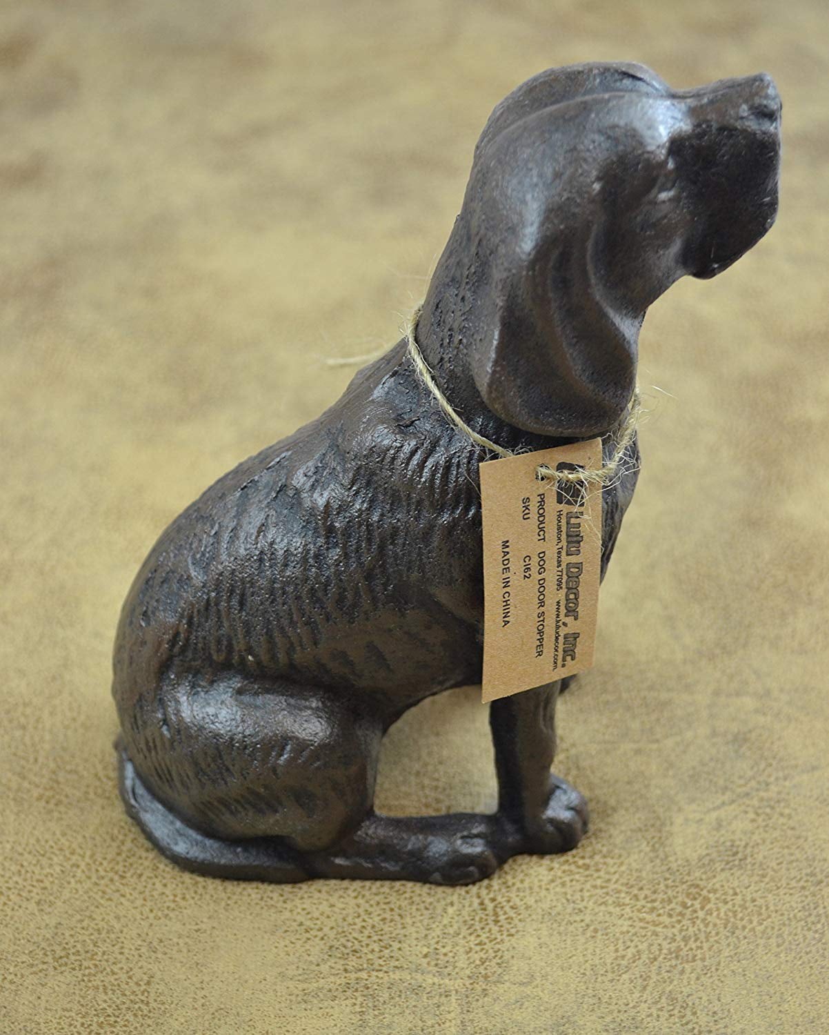 Lulu Decor, Cast Iron Dog Door Stopper, Doorstops, Sculpture, Dog Statue (Antique Black 4 lbs)
