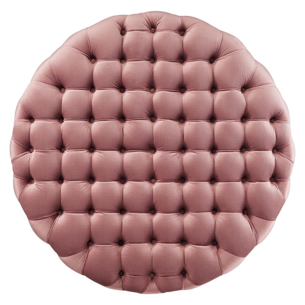 Modway Amour Tufted Button Large Round Performance Velvet Ottoman, Multiple Colors
