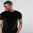 thumbnail image 4 of BJUTIR Men'S T-Shirt Velvet Velour Fashion Hop Slim Simple Short Sleeves T Shirts, 4 of 5