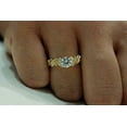 thumbnail image 3 of HeartsAndYou 2ct Round Cut Moissanite Floral Leaf Solitaire with Accent Ring 18k Yellow Gold over Silver, 3 of 5