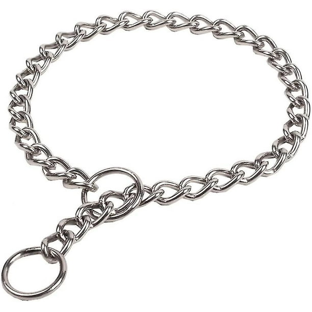 Collar de estrangulamiento de acero inoxidable, duradero, collar de entrenamiento para perros sin tirones.