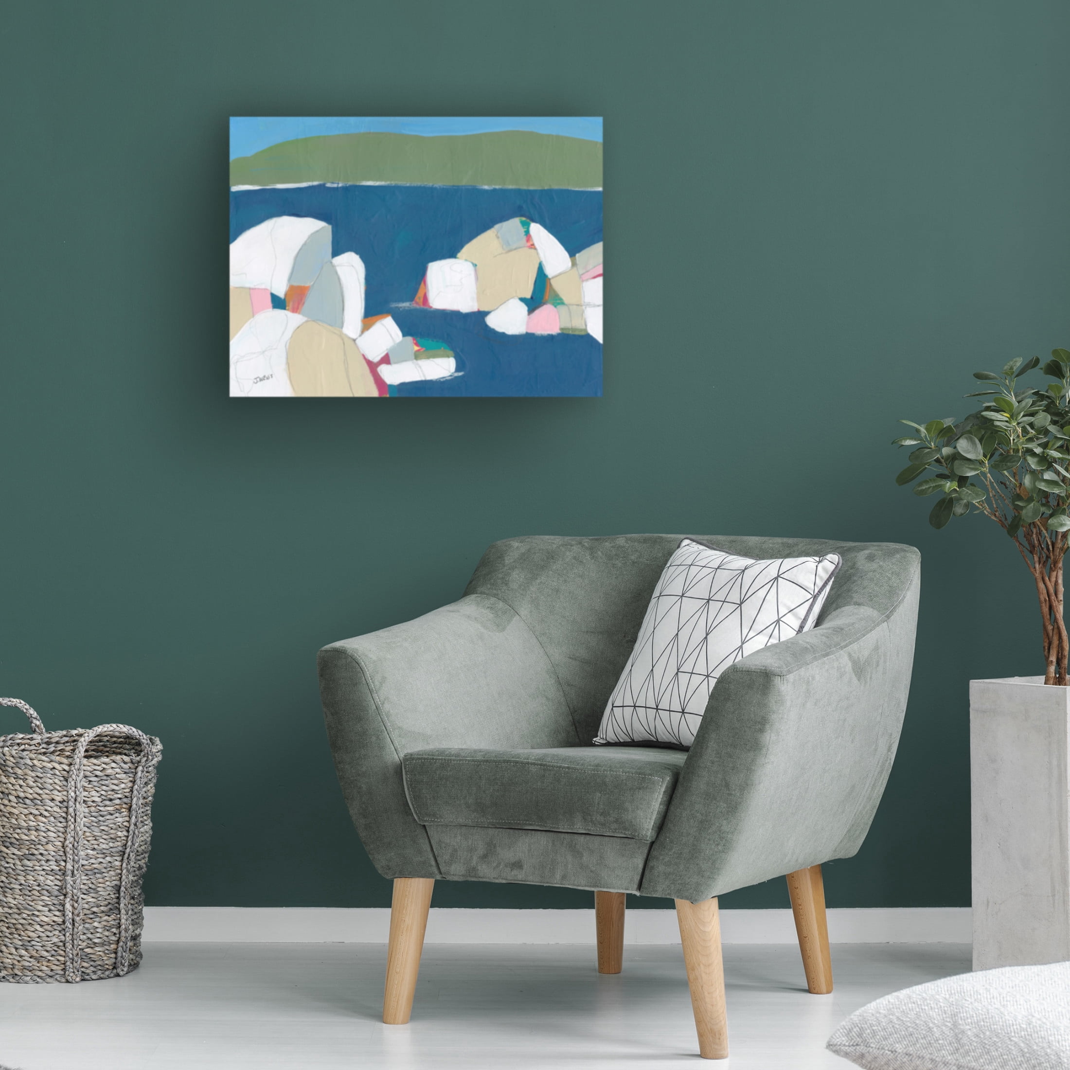 Canvas Wall Art - Jan Weiss 'Sand Harbor No. 1' Wall Art for Living Room, Bedroom, or Office Décor by Trademark Fine Art - 32 x 24 Inches