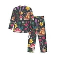 thumbnail image 2 of Bingfone Men'S Pajama Set 2 Piece Loungewear Pjs, Long Sleeve With Pajama Pants-Mushrooms Snails Butterflies, 2 of 9
