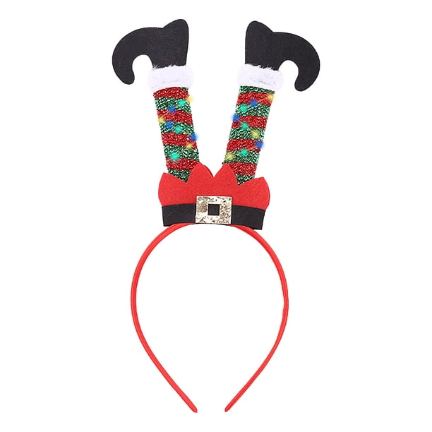 Navidad Para Niños Con Luces Elf Leg Hair Band Accesorios Para El Cabello Para Niños Fiesta De Navidad Fancy Dress Headwear Sweethay HA044231-02
