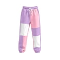 thumbnail image 4 of Nmnitkp Women's Color Block Joggers Sweatpants with Pockets Drawstring Elastic Waist Loose Fleece Winter Athletic Pants for Workout Lounge Casual Daily Wear Pink,S, 4 of 6