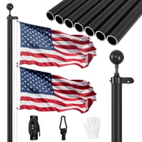 Grounding Rope Braid FIASON 20 FT Black Extra Tall Sectional Flag Pole Kit, Heavy Gauge ...