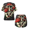 thumbnail image 6 of Rocae Red Mushrooms for Two Piece Sleepwear Pajamas Sets for Women Soft Short-Sleeved Pjs with Lounge Shorts 4X-Large, 6 of 9