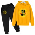 thumbnail image 3 of 2022 Primavera Nueva Sudadera con capucha Cobra Kai Traje de algodón para niños Sudadera con capucha y pantalón Conjunto de ropa de dos piezas para niños de 4 a 14 años Ropa para niñas y niños, 3 of 5