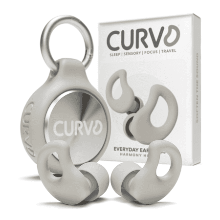 CURVD Everyday Earplugs + Case Clip Bundle – Perfect for Sleep, Travel, Noise Sensitivity/Canceling, with Portable Waterproof Container & Silicone Sleeve (Honey)