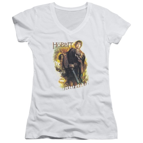 Hobbit Bilbo Junior Women's V-Neck T-Shirt White