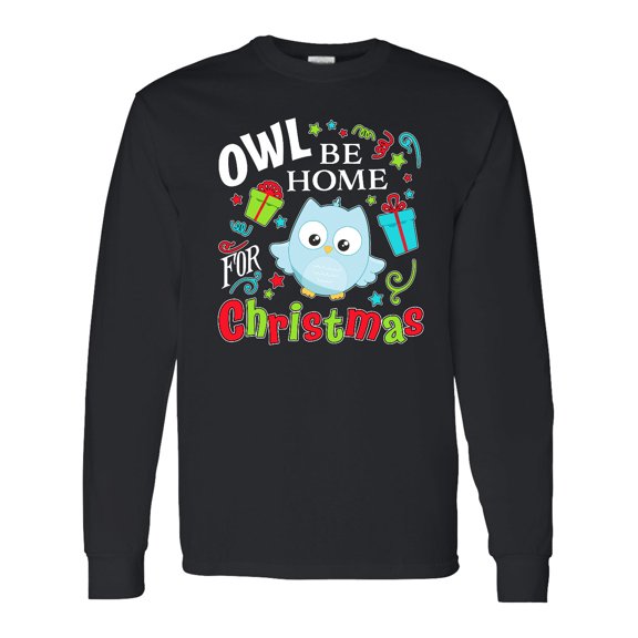 Inktastic Owl Be Home for Christmas Long Sleeve T-Shirt