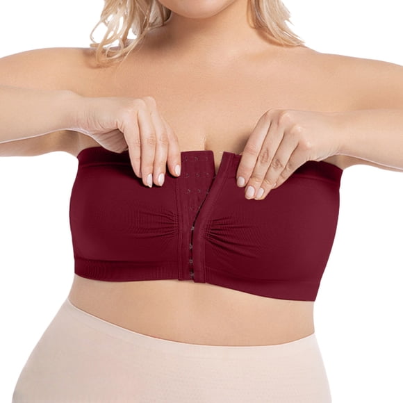 ZJFXGS Strapless Bras for Women Womens Strapless Bras Women'S Simple Solid Bra Comfy Breathable Tube Bra Strapless Bras for Women Large Bust Red XL