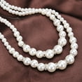 thumbnail image 3 of Soumake Adjustable Double-Layer Luxury Faux Pearl Beads Necklace For Party Fashion, 3 of 8