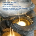 thumbnail image 4 of Magic Union 5-Tier Cascading Rock Birds Water Fountain, 26" H Outdoor Freestanding Fountain with LED Lights and Pump, Outdoor Garden Waterfall Decor for Patio, Yard and Deck Decor, Natural Stone Look, 4 of 9