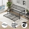 thumbnail image 6 of JERFIT Twin Metal Daybed with Trundle, Sofa Bed Frame with Storage, Heavy Duty Steel Slat Support, Space Saving for Bedroom, Guest Room, Living Room, 6 of 10