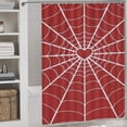 thumbnail image 2 of Red Spider Web Black Cartoon Shower Curtain Modern Home Bathroom Bathtub Decor Waterproof Fabric with Hooks, 2 of 6