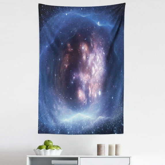 Nebula Tapestry, Outer Space Nebula Gas Cloud and Star Clusters Universe Cosmos Astronomy Art, Fabric Wall Hanging Decor for Bedroom Living Room Dorm, 5 Sizes, Navy Purple, by Ambesonne