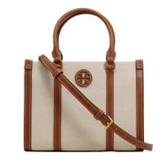 Tory Burch Women's Blake Small Canvas Tote (Natural / Classic Cuoio)