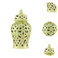thumbnail image 6 of TISHITA Ceramic Ginger Jar Ginger Jar Storage Organizer with Lid Kitchen Handicraft Stoneware Home Living Room Covered Jar Temple Jar yellow, 6 of 8