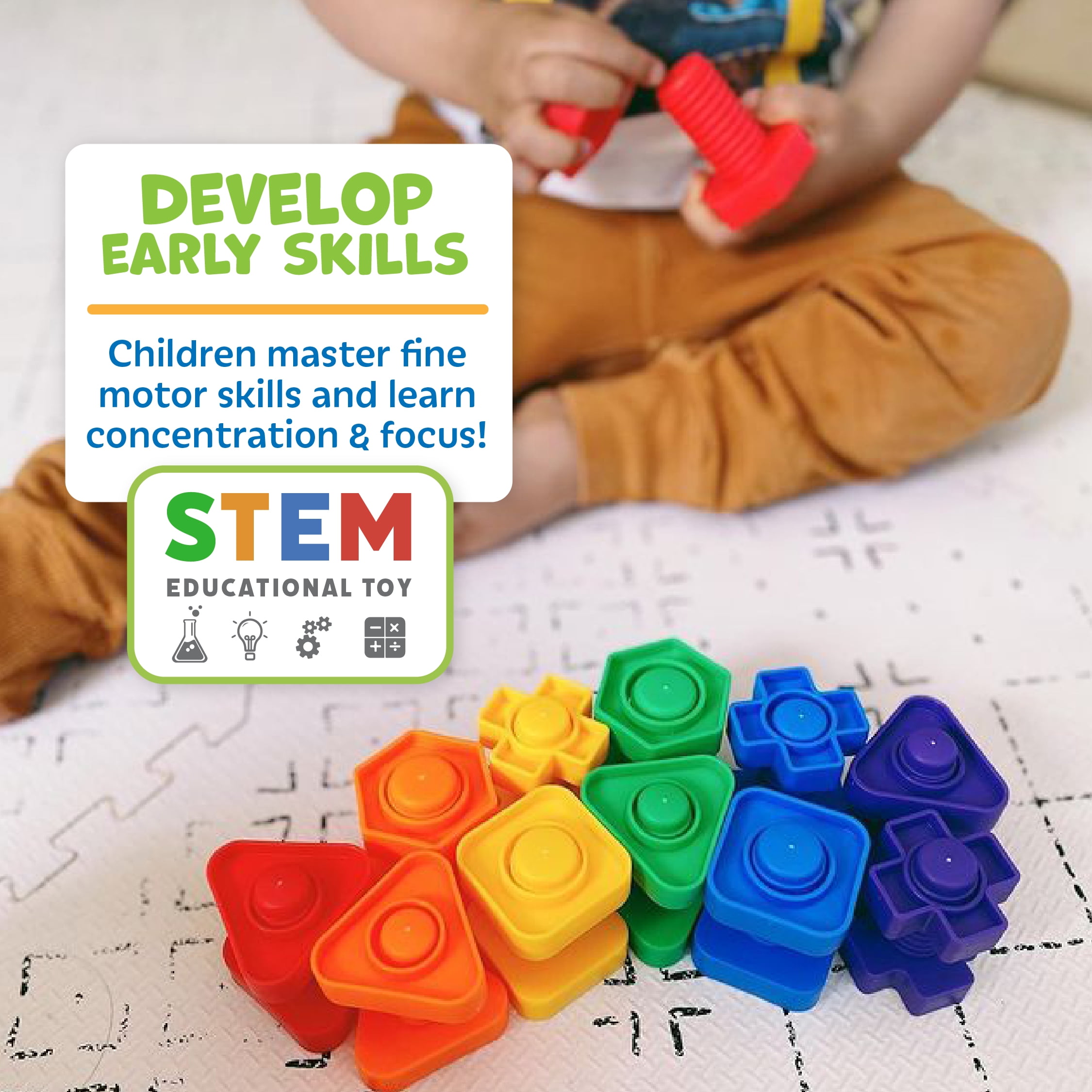 Skoolzy Jumbo Nuts and Bolts Stem Learning Construction Building