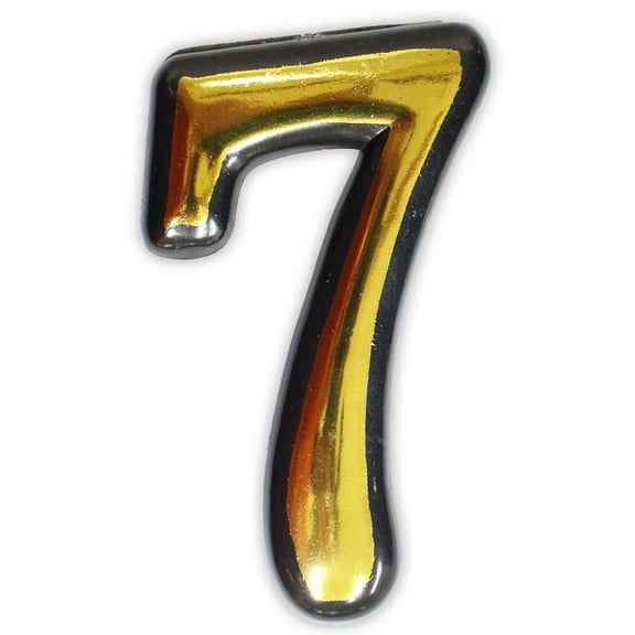 HAWK Gold Numeral 7 | Self-Adhesive Artisanal 4" Gold-Painted | Elegance & Versatility in Signage and Crafting | Versatile Usage for House & Event Signage