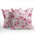 thumbnail image 2 of Hot Pink Floral Pillow Covers 20x20 Inch Set of 2 Pink and Cream Chinoiserie Flower Outdoor Decorative Throw Pillows Vintage Rustic Toile Pillowcases Cushion Covers for Couch Home Decor, 2 of 6