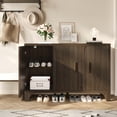 thumbnail image 6 of Furnibear 47" Fluted Buffet Cabinet with Storage Accent Sideboard,Modern Credenza with 3 Doors,Wood Coffee Bar Table Console for Dining Room Kitchen Living Room Entryway,Walnut Brown, 6 of 9