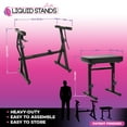 thumbnail image 4 of Liquid Stands Piano Keyboard Stand And Bench Set - Portable Heavy Duty Digital Piano Stand For 54-88 Key Electric Pianos & Adjustable Piano Bench, Chair, Stool - Sturdy Keyboard Music Stand And Seat, 4 of 5