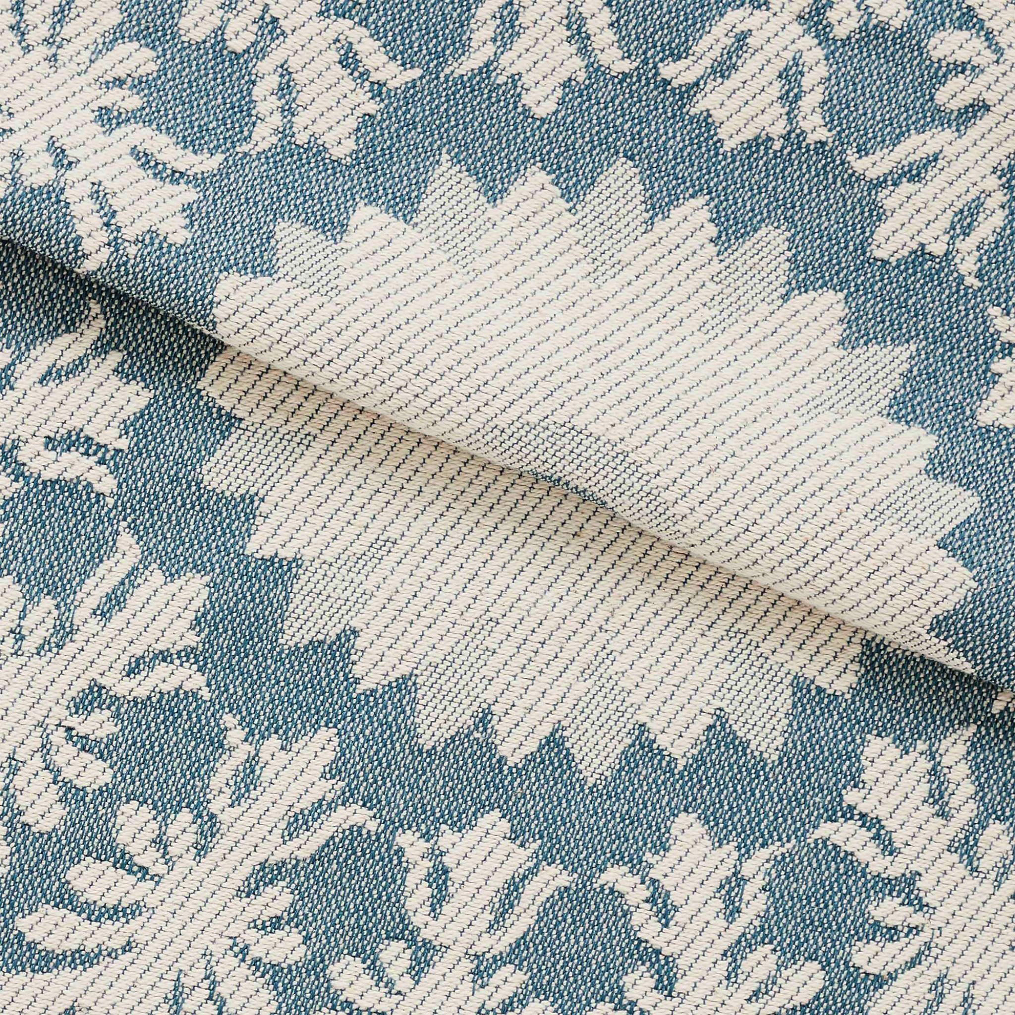 Superior Cotton Blend Woven Jacquard Vintage Medallion Bedspread Set 3-Pieces, King, Cerulean Blue