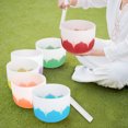 thumbnail image 4 of 8 Inch Singing Bowl with Mallet Quartz Crystal Glass Meditation Sound Bowl for Music Making Meditation, 4 of 7