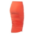 thumbnail image 3 of Doublju Women's Slim-Fit Ruched Long Pencil Skirt (Plus Size Available), 3 of 3