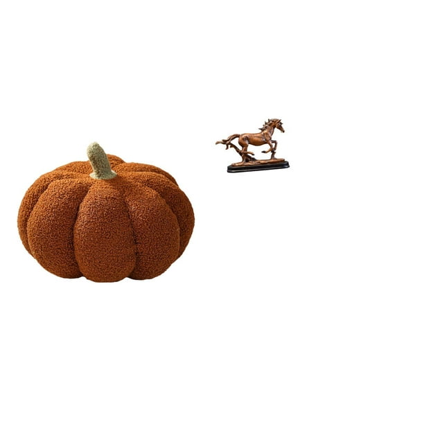 Escultura De Cojín De Peluche De Calabaza De Halloween, Figura Artística, Adorno Coleccionable, Estatua De Caballo, Sofá Cama Decorativo, Dormitorio, Escritorio, Estantería, Sala De Estar,