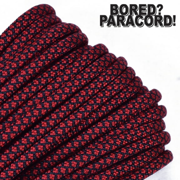 Bored Paracord Brand 550 lb Type III Paracord - Blood Diamonds 50 Feet