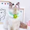 thumbnail image 3 of Reheyre Puff Flowers Shape Cat Collar - Decorative Accessories - Handmade Knitted - Pet Cats Dogs Bib Collar - for Holiday, 3 of 8