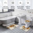 thumbnail image 6 of Summer Sunflowrs Bathroom Rugs Set Vintage Garden Floral Yellow Plants Non Slip Absorbent Soft Bath Mats 3 Piece Set with Bathroom Rug, U-Shaped Floor Mat, Toilet Seat Cover Large Size, 6 of 9