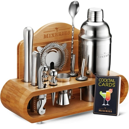 Mixology Bartender Kit with Stand - 19 Piece Bar Set Cocktail