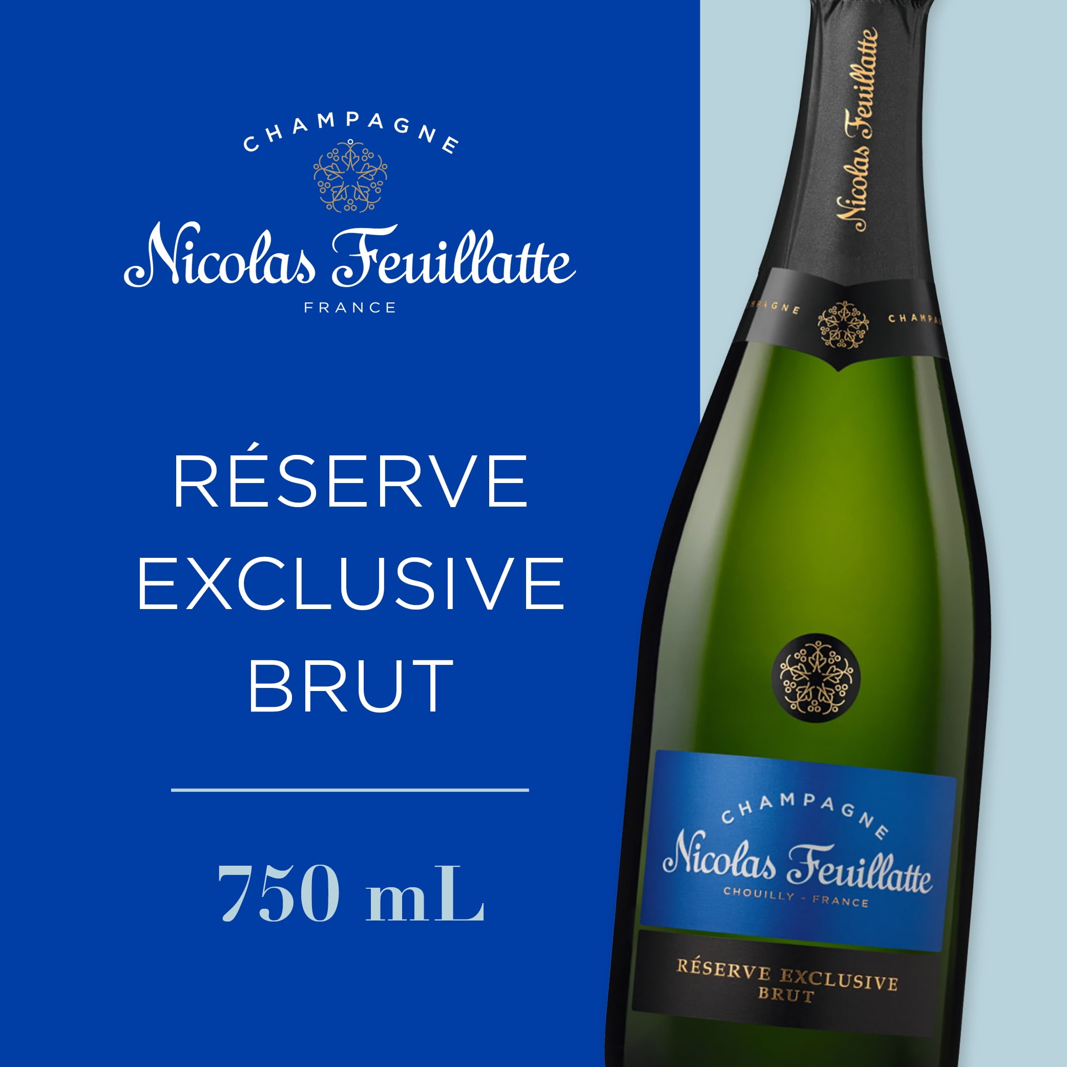 Nicolas Feuillatte Brut シャンパン 750ml 3本 Nicolas Feuillatte Brut Reserve Exclusive Champagne France, 750 ml